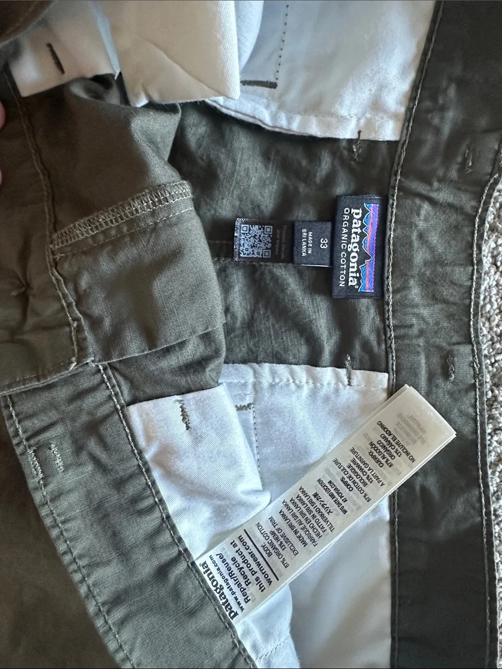 Patagonia Men's Olive Utility Flat-Front Shorts